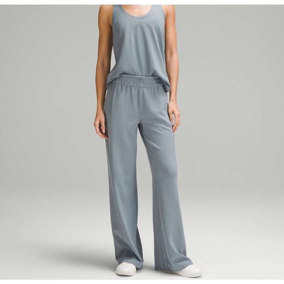 Lululemon Ribbed Softstreme Mid-Rise Pant 32" Belgian Blue Women's Size 14 - Picture 1 of 5